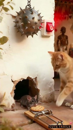 Mouse vs Spike Trap: Who Wins? 🤔" / 「老鼠對尖刺陷阱：誰贏？🤔