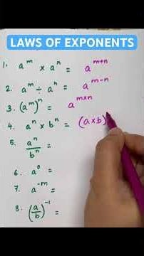 Laws of Exponents Explained in 2 minutes ! 📚⚡ | Class 7 & 8 Maths #Shorts #lawsofexponents #algebra