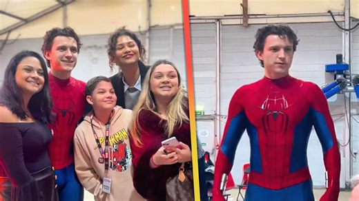 Tom Holland and Zendaya meet Make-A-Wish fans behind-the-scenes of 'Spider-Man: Brand New Day.' | Entertainment Tonight
