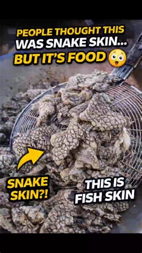People Thought This Was Snake Skin… But It’s Food #StreetFood #FishSkin #CrispySnack #WeirdFood