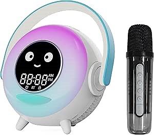 LOVME Toddlers Sleep Training Clock, Kids Alarm Clock with Bluetooth Speaker, Night Light and Nap Timer, Microphone and OK to Wake Alarm Clock for Toddlers Kids Boys Girls