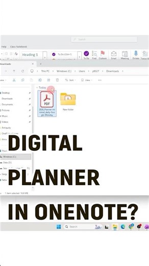 Import Digital Planner into OneNote? #digitalplanner #plannertips #tablet