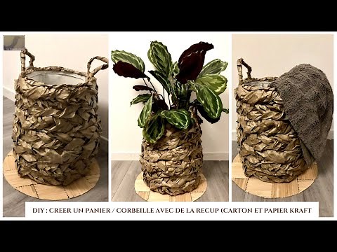 DIY: CREATE A BASKET / HOB WITH RECYCLED MATERIALS (CARDBOARD AND KRAFT PAPER)