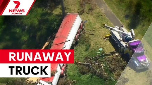 Runaway truck crashes into gully at Skipton
