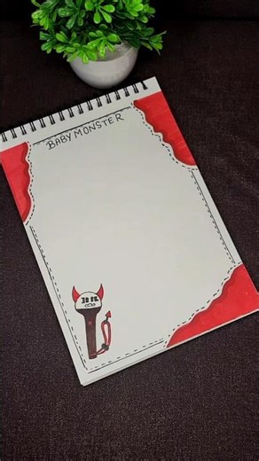 Cute Baby Monster Page Border Design | School Project Decoration #shorts #babymonster #borderdesign