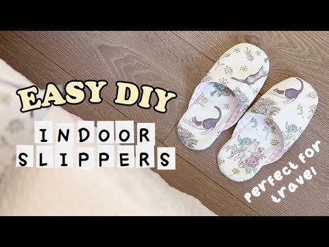 DIY Indoor Slippers | FREE PATTERN | SIMPLE & EASY | Pack for travel!