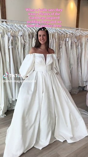 Unique Wedding Dresses: Explore Dramatic Pirate Wedding Dress Try-Ons