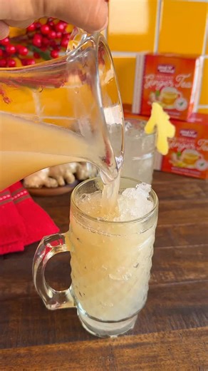 Easy Ginger Beer 6 cups water 7 sachets Good N’ Natural Instant Ginger Tea with added sugar Peel of ½ a orange 2 bay leaves 2 cinnamon sticks 6 whole cloves 2 tbsp fresh lime juice Brown sugar, to taste Directions: * In a medium pot, add the water, orange peel, bay leaves, cinnamon sticks, and cloves. Bring to a gentle simmer and cook for 10 minutes. * Turn off the heat. Add Good N’ Natural instant ginger tea and stir well until fully dissolved. * Cover and let sit at room temperature for 24 to 