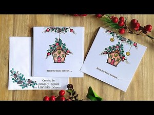 Meadow Cottage at Christmas by Jo Rice - A Lavinia Stamps Tutorial
