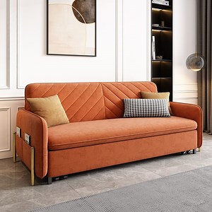 [Hot Item] Multiply Function Divan Sleeper Living Room Velvet Fabric Folding Sofa Bed