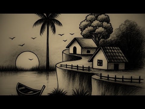 Beautiful Mountain Scenery Sketch with Pencil ✏️ | Relaxing Landscape Drawing 🏔️📝