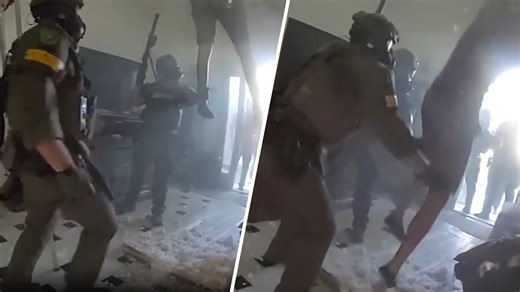 Video shows hiding suspect fall through ceiling and into arms of SWAT in Florida