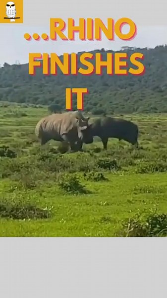 RHINO vs BULL #rhino #bull