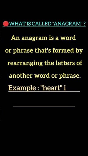What is called Anagram?... Anagram words.. Definition of Anagram //