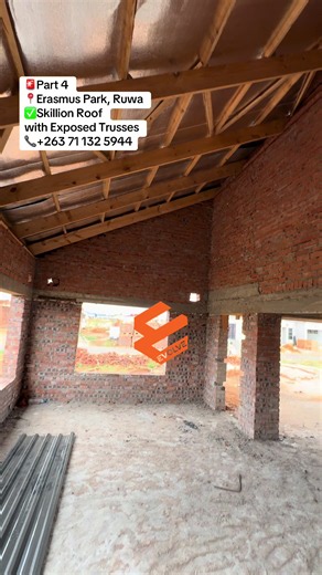 Skillion Roof Final Outlook with Exposed Trusses