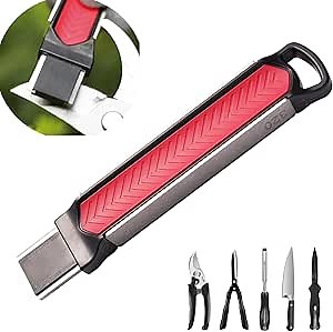 Upgraded Garden Tool Blade Sharpener, Sharpener for Sharpening Garden Tools, Yard Tools, Scissor, Knives, Axe, Lawn Mower Blade, Scythe, Machete, Pruners, Clipper, Trimmer.