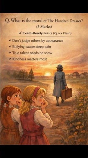 🚨 BOARD EXAM GOLD!🚨The Hundred Dresses keMOST IMPORTANT✔️Moral✔️ Themes✔️ Examiner-expected points 💯