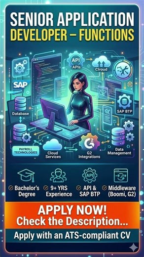 Senior Application Developer Job 🔥 Cargill Hiring | SAP BTP | 9+ Years | Apply Now