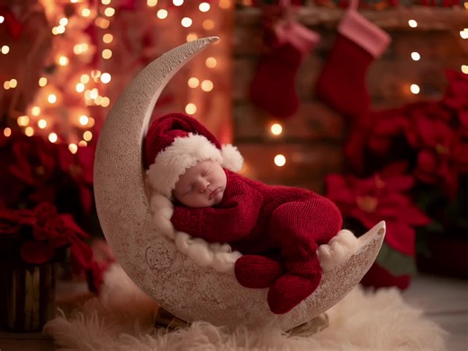 Christmas Newborn Face Insert Backdrop, Baby Dreamy Moon Background, Photography Prop, Digital Download, PSD - Etsy