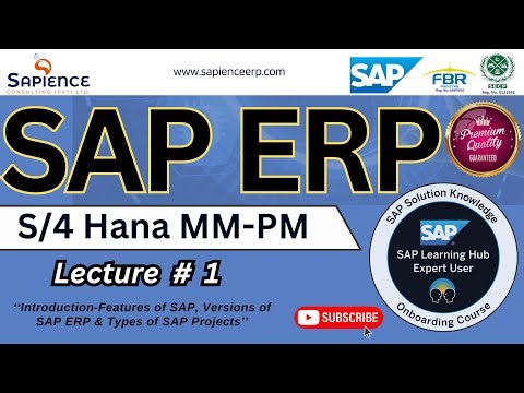 SAP S/4 Hana-MM-PM Lec.1 Introduction-Features of SAP, Versions of SAP ERP & Types of SAP Projects
