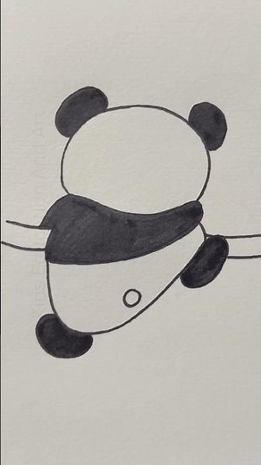 How to draw a panda climbing a branch | easy animals drawings for kids #stepbystep #kidsvideo #cute