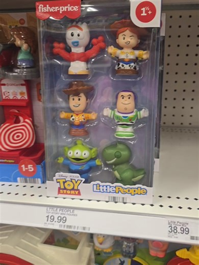Finally found them! Had to get my baby these toy story little people. #disneytoystory #forkymyfavorite #woodyandbuzz