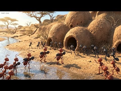 Ant War Begins! Black vs Red Ants Battle for the River | Part 1 Animated Story
