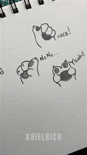 How to Draw Adorable Cat Paws 😻 Easy Step by Step #drawing #tutorial #paws #cutecat #sketch #fypシ