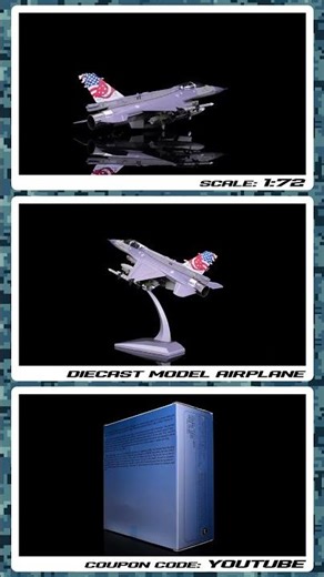General Dynamics F-16D Fighting Falcon Fighter Aircraft US Air Force 1/72 Diecast Model Airplane 4K