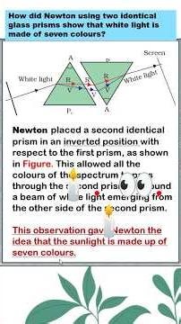 Newton using two identical glass prisms show that white light is made of seven colours? #shorts