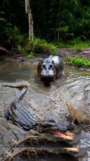 Dariyayi Ghoda/Hippo/Crocodile/Kaise rahte hi Pani me ek Sath/Hippo aggressive/Magarmacch Pani jivan