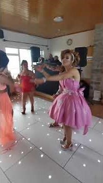 Travellers partying ladies dancing