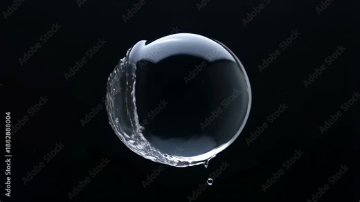 Captivating closeup of a soap bubble transforming and popping in slow motion