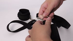 BDSM Bondage Restraints Sex Toys, Bed Restraints Adjustable Neck to Thigh/Ankle Handcuffs Straps Kit for Beginner Couples, Sex Sling Adult Toy for SM Games