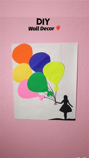 diy wall decor 🎈#shorts #craft #diy #balloon #trending #homedecor #walldecor