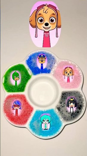 Sprunki OC paw patrol colorful mixing🩷🖤❤️💚💙#colors #pawpatrol #satisfying#skye #colormixing