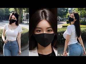 Glamorous Asian Beauties in 4K AI Art: Fashion Lookbook with Masks on the Streets