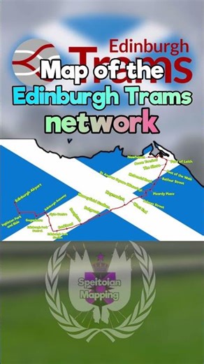 Map of the Edinburgh Trams Network 🚈 #edinburgh #mapping #shorts #viral