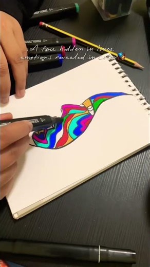 Simple Colorful Line-Art Drawing✨🎨