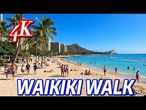4K Walking Tour In Waikiki Beach, Honolulu Hawaii