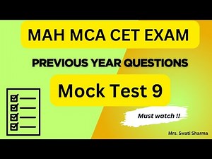 Mock Test - 9 | MAH MCA CET | NIMCET | Previous Year Papers Practice #mahcetmca #mahmcacet2024