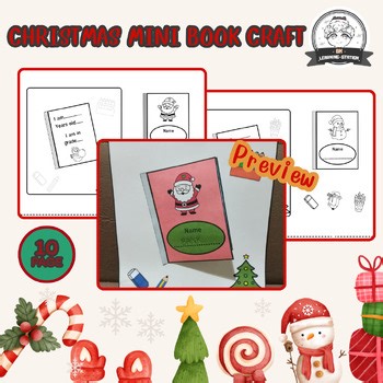Christmas Mini Book Craft | Printable Writing and Coloring Activity for Kids