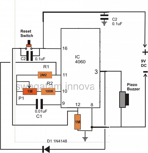 Simple Timer Circuit Using IC 4060 – Homemade Circuit Projects