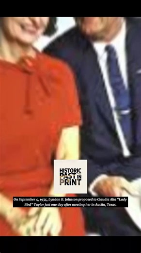 On September 4, 1934, Lyndon B. Johnson proposed to Claudia Alta “Lady Bird” Taylor just one day after meeting her in Austin, Texas. Though hesitant, Lady Bird saw his ambition and vision. A University of Texas graduate with sharp business instincts, she became the quiet force behind his rise, even funding his first congressional campaign with her inheritance. Their marriage was complex and demanding, yet deeply impactful. Through private struggles, Lady Bird built her own legacy, championing en