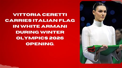 Vittoria Ceretti carries Italian flag in white Armani during Winter Olympics 2026 opening