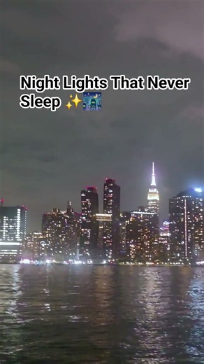 Beautiful Manhattan Night View | NYC Skyline After Dark ✨🌃 #travel