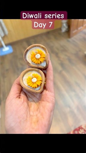 🌼 Handmade Flower Candle in Mitti Diya | Unique Decorative Candle| day 7 of Diwali series #shorts