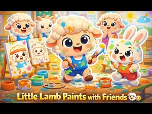 Little Lamb in Art Class 🎨🐑 Learning to Share -Cute 3D Cartoon