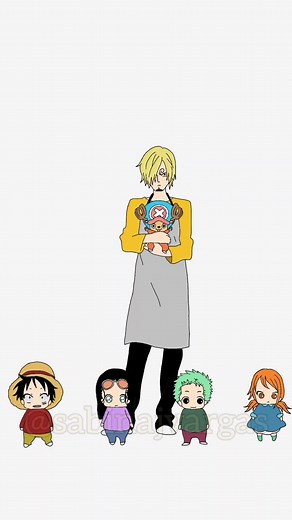 One Piece Baby Zoro Babysitter in Gakuen - Anime Animation