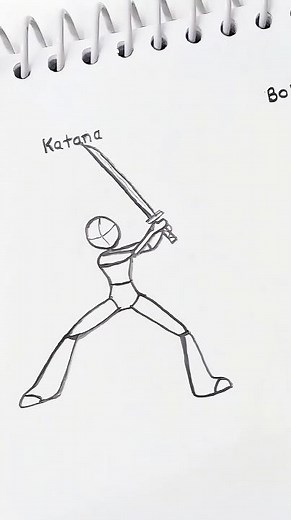 How to draw body with (kunai, katana, bow arrow) #drawing #art #stickman #tutorial #fpy #howtodraw